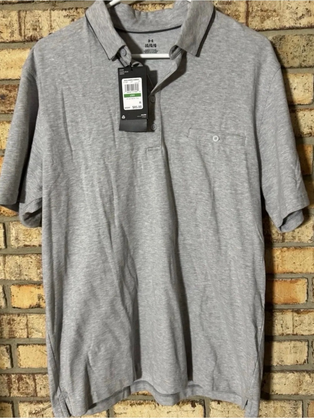 Under Armour men's grey polo L NWT